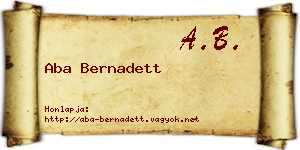 Aba Bernadett névjegykártya