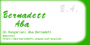 bernadett aba business card